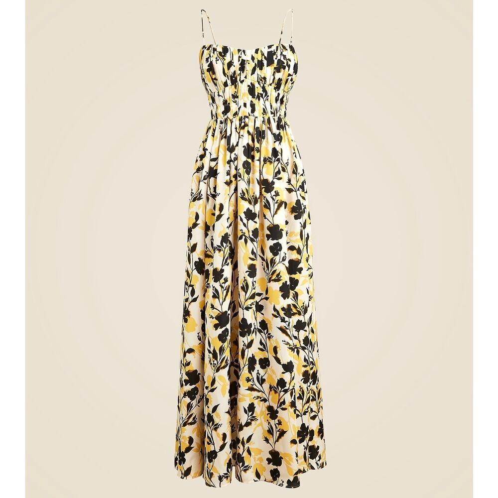 NWT J. Crew Collection Floral Ruched Maxi Dress in Luster Georgette CK990 Sz 16 - Picture 2 of 11